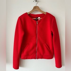 Ladies Red Bomber Jacket Size Medium